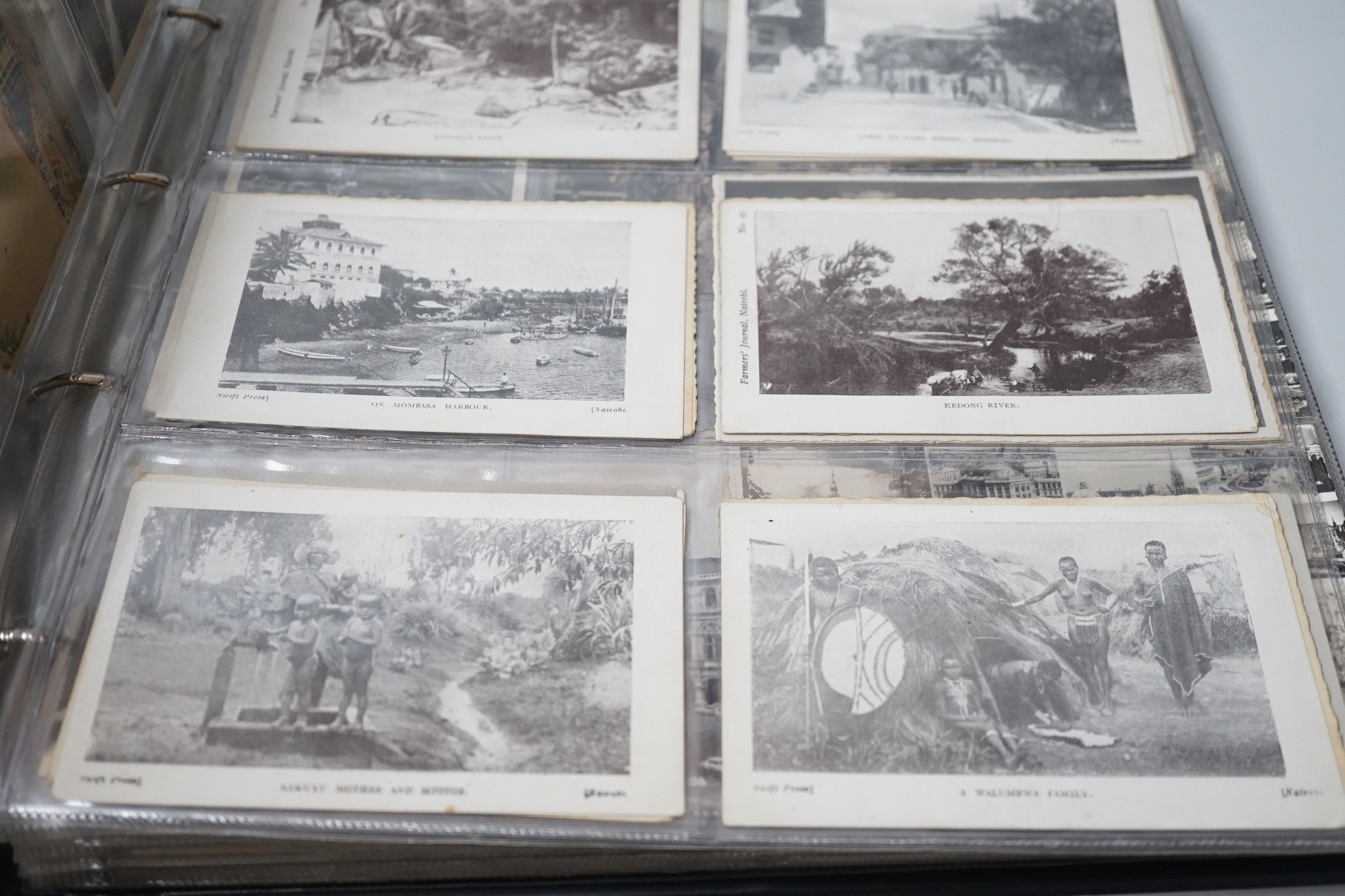 Two post card albums, continental scenes - Egypt, Brussels, Malta, Ceylon, Holland etc.